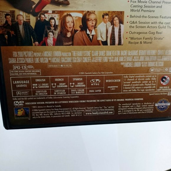 The Family Stone DVD -Diane Keaton -Luke Wilson -Comedy 00s *MINOR WEAR - Picture 11 of 14